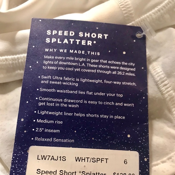 Lululemon LA Reflective Splatter Speed Shorts - Picture 6 of 7